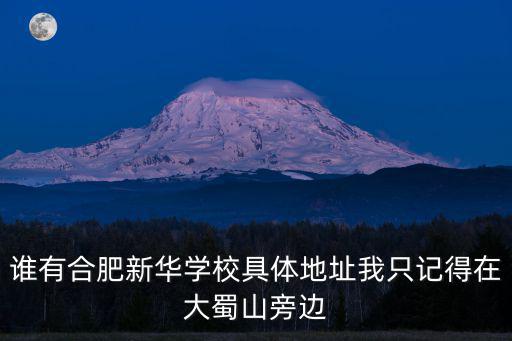 誰有合肥新華學(xué)校具體地址我只記得在大蜀山旁邊