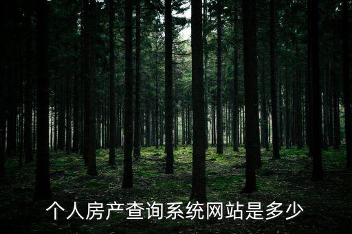 個人房產(chǎn)查詢系統(tǒng)網(wǎng)站是多少
