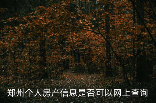 鄭州個人房產信息是否可以網上查詢
