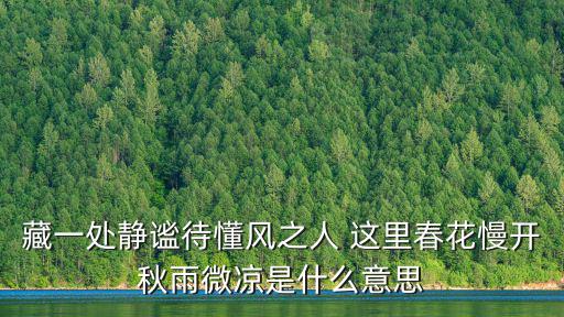 藏一處靜謐待懂風之人 這里春花慢開秋雨微涼是什么意思