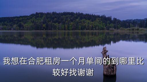我想在合肥租房一個月單間的到哪里比較好找謝謝