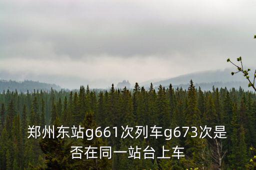 g673，鄭州東站g661次列車g673次是否在同一站臺上車