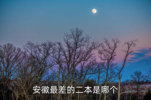 安徽最差的二本是哪個