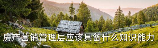 房產(chǎn)營(yíng)銷管理層應(yīng)該具備什么知識(shí)能力
