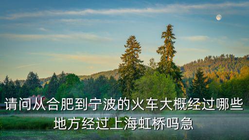 合肥到寧波高鐵，請(qǐng)問從合肥到寧波的火車大概經(jīng)過哪些地方經(jīng)過上海虹橋嗎急