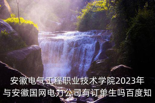 安徽電氣工程職業(yè)技術(shù)學(xué)院2023年與安徽國網(wǎng)電力公司有訂單生嗎百度知