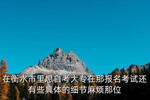 在衡水市里想自考大專在那報名考試還有些具體的細節麻煩那位
