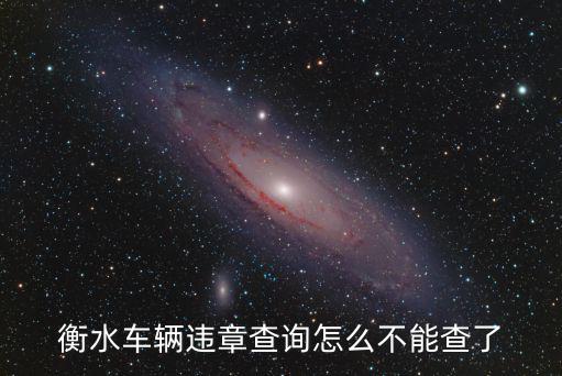 衡水車輛違章查詢怎么不能查了