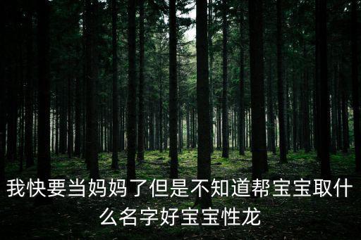 龍劍鋒，我快要當媽媽了但是不知道幫寶寶取什么名字好寶寶性龍