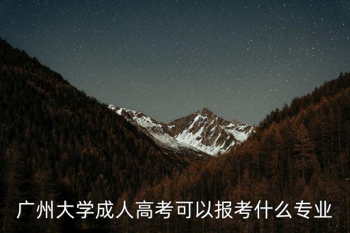 廣州大學成人高考可以報考什么專業