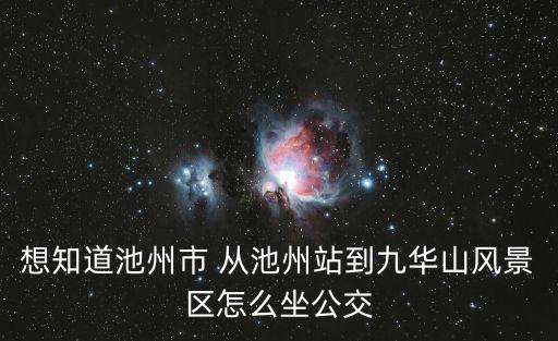 想知道池州市 從池州站到九華山風景區怎么坐公交