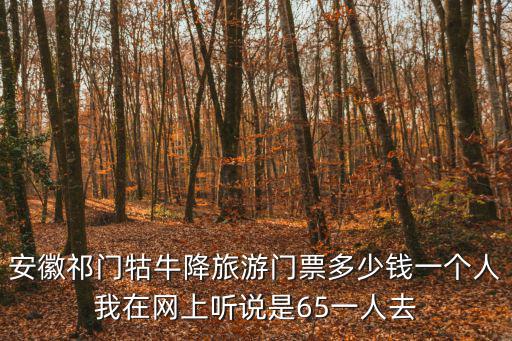 安徽祁門牯牛降旅游門票多少錢一個人我在網上聽說是65一人去