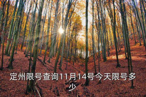 定州限號查詢11月14號今天限號多少