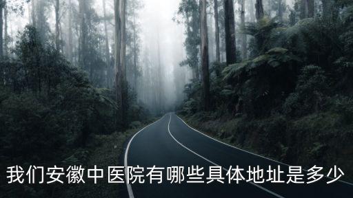 我們安徽中醫院有哪些具體地址是多少