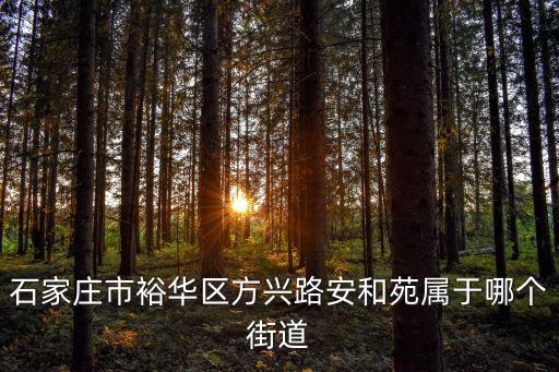 石家莊市裕華區(qū)方興路安和苑屬于哪個(gè)街道