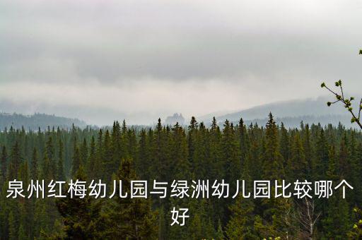 綠洲幼兒園，泉州紅梅幼兒園與綠洲幼兒園比較哪個好