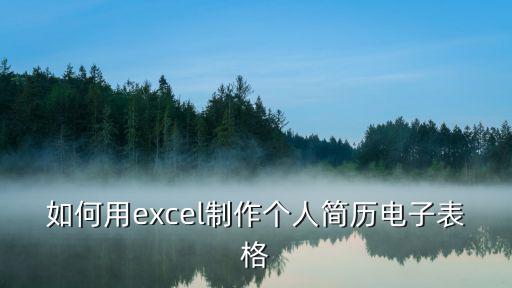 如何用excel制作個人簡歷電子表格
