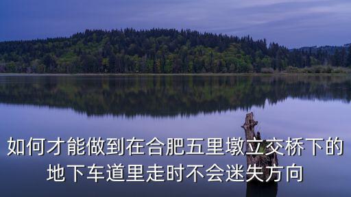 如何才能做到在合肥五里墩立交橋下的地下車道里走時不會迷失方向