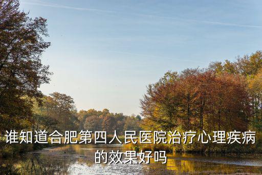誰知道合肥第四人民醫(yī)院治療心理疾病的效果好嗎