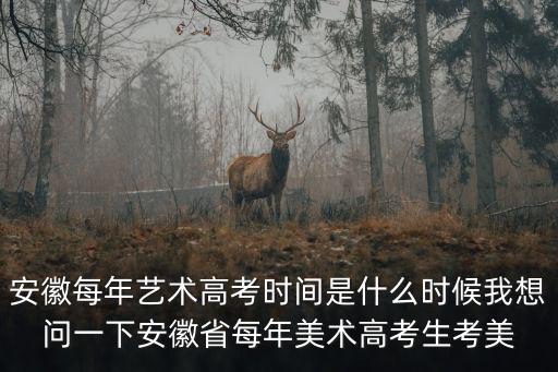 安徽藝術(shù)高考，安徽每年藝術(shù)高考時間是什么時候我想問一下安徽省每年美術(shù)高考生考美