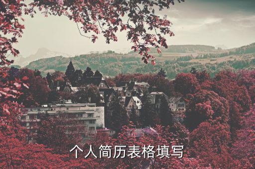 個人簡歷表格填寫