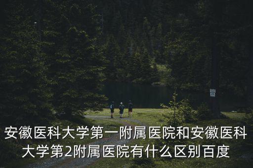 安徽醫科大學第一附屬醫院和安徽醫科大學第2附屬醫院有什么區別百度