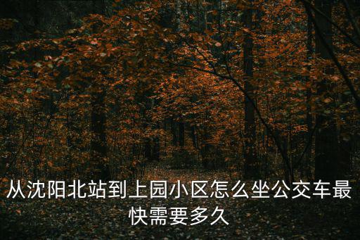 從沈陽北站到上園小區怎么坐公交車最快需要多久
