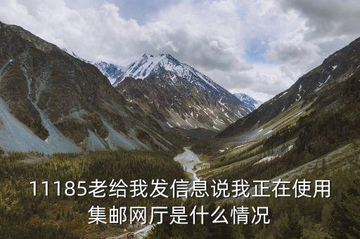 11185老給我發信息說我正在使用集郵網廳是什么情況