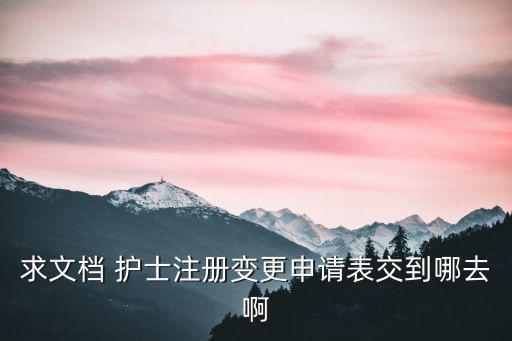 求文檔 護(hù)士注冊變更申請表交到哪去啊