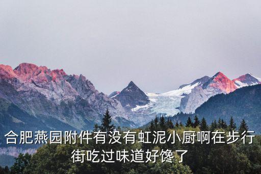 合肥燕園附件有沒有虹泥小廚啊在步行街吃過味道好饞了