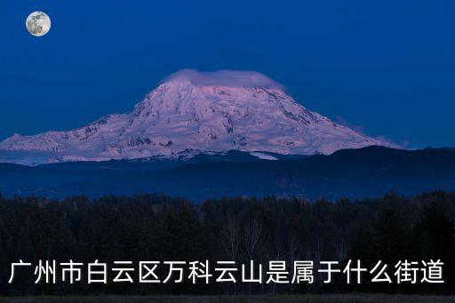 廣州市白云區(qū)萬科云山是屬于什么街道