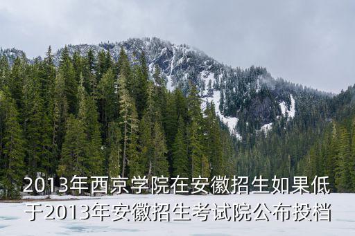 2013年西京學院在安徽招生如果低于2013年安徽招生考試院公布投檔