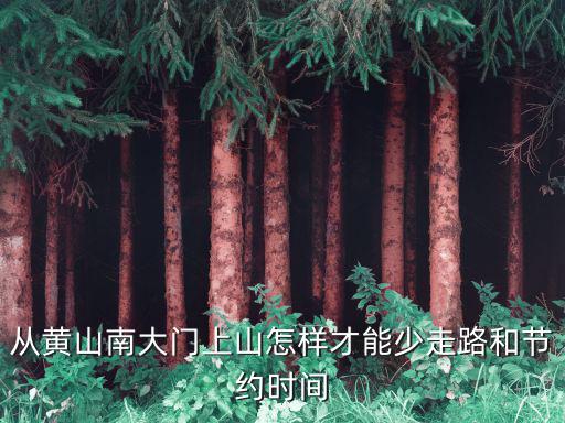 從黃山南大門上山怎樣才能少走路和節(jié)約時間