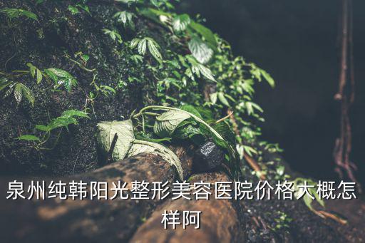 泉州純韓陽光整形美容醫(yī)院價格大概怎樣阿