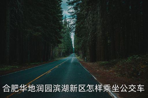 合肥華地潤園濱湖新區(qū)怎樣乘坐公交車