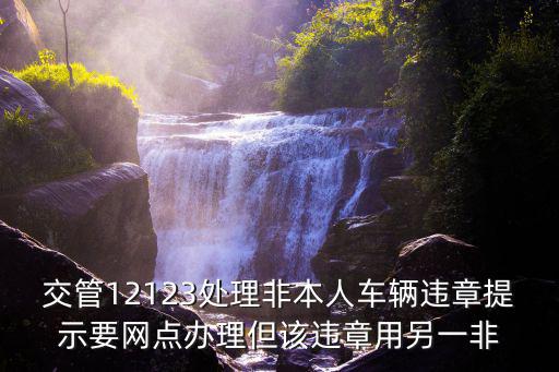 交管12123處理非本人車輛違章提示要網點辦理但該違章用另一非