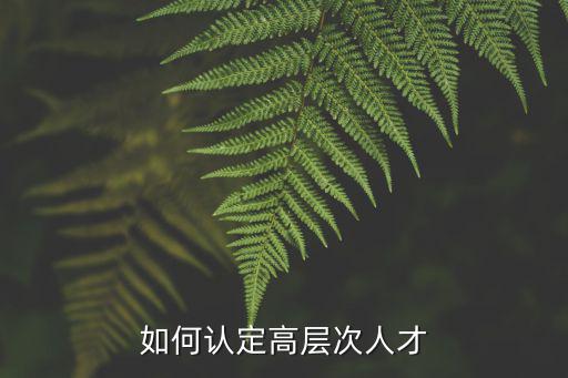 如何認(rèn)定高層次人才