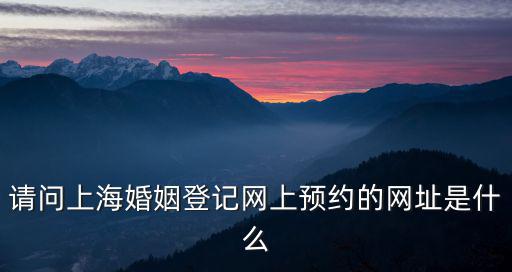 請問上海婚姻登記網上預約的網址是什么