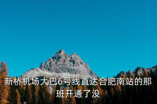 新橋機(jī)場大巴6號(hào)線直達(dá)合肥南站的那班開通了沒
