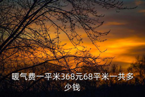 暖氣費(fèi)一平米368元68平米一共多少錢(qián)