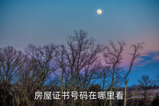 房屋證書(shū)號(hào)碼，房屋證書(shū)號(hào)碼在哪里看