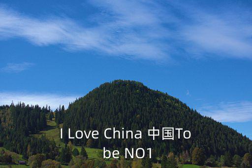 I Love China 中國(guó)To be NO1