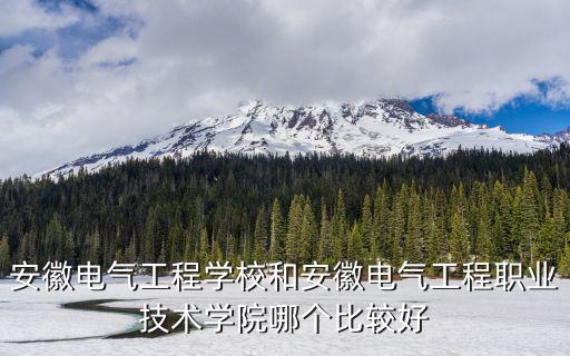 安徽電氣工程學(xué)校和安徽電氣工程職業(yè)技術(shù)學(xué)院哪個比較好