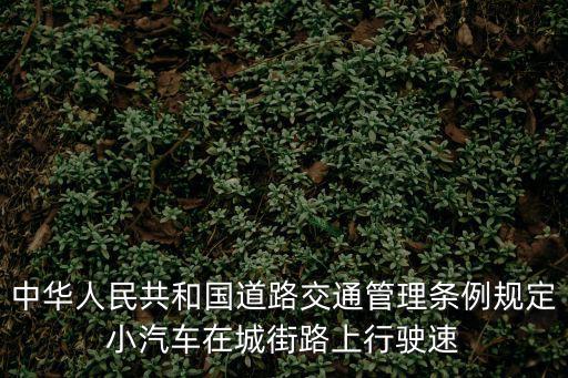 中華人民共和國道路交通管理條例規(guī)定小汽車在城街路上行駛速