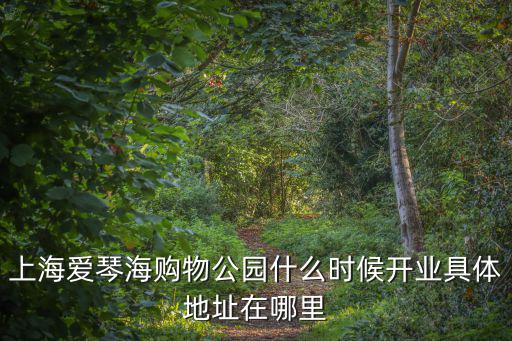 上海愛琴海購物公園什么時候開業(yè)具體地址在哪里
