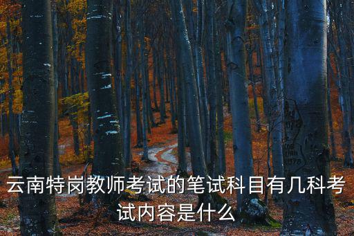 云南特崗教師考試的筆試科目有幾科考試內容是什么