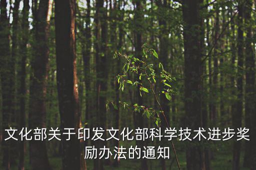 文化部關于印發(fā)文化部科學技術進步獎勵辦法的通知