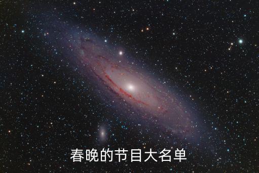 春晚的節(jié)目大名單