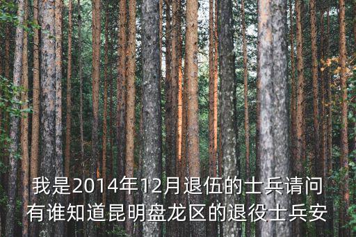 我是2014年12月退伍的士兵請問有誰知道昆明盤龍區的退役士兵安