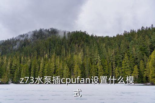 z73水泵插cpufan設置什么模式